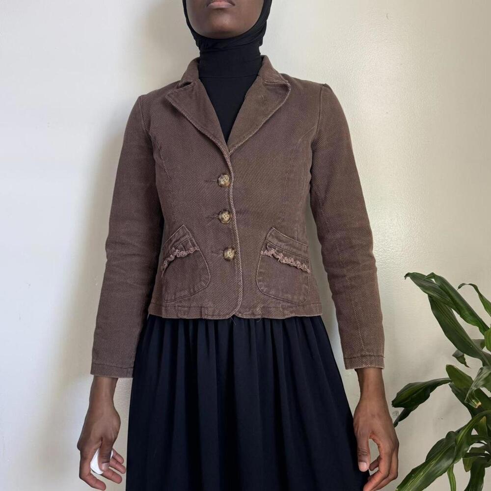Vintage 90s/Y2K Mandee Cropped Corduroy Blazer jacket size M